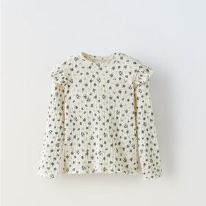 Zara Ribbed Floral Top